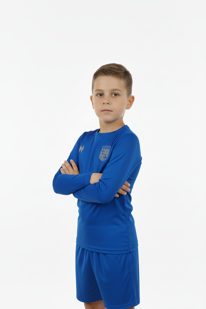 Maglia Termica Blu Royal con pantaloncini