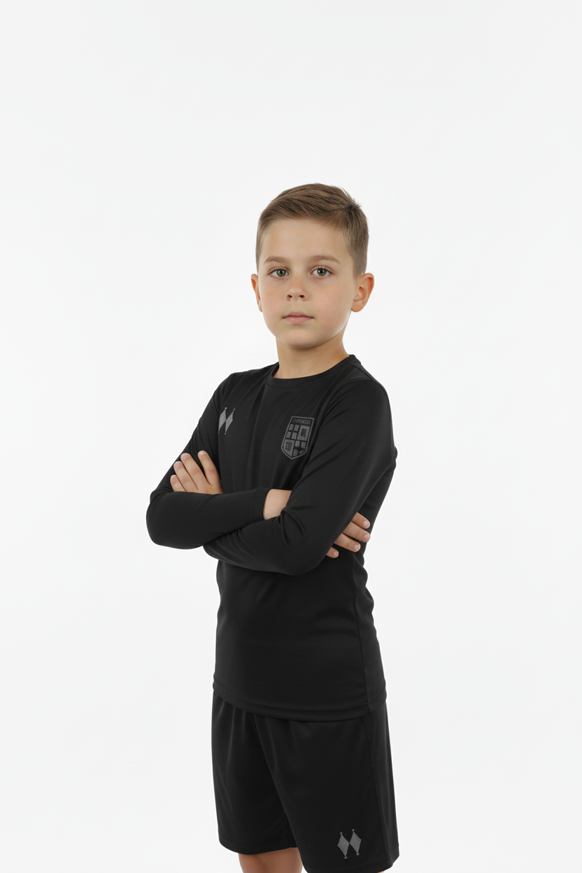 Maglia Termica Nero con pantaloncini