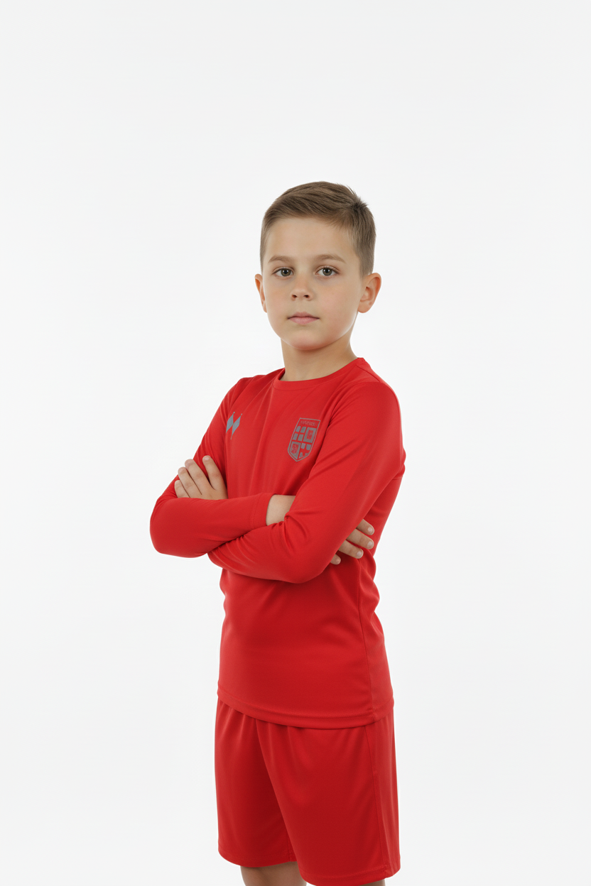 Maglia Termica Rosso con pantaloncini