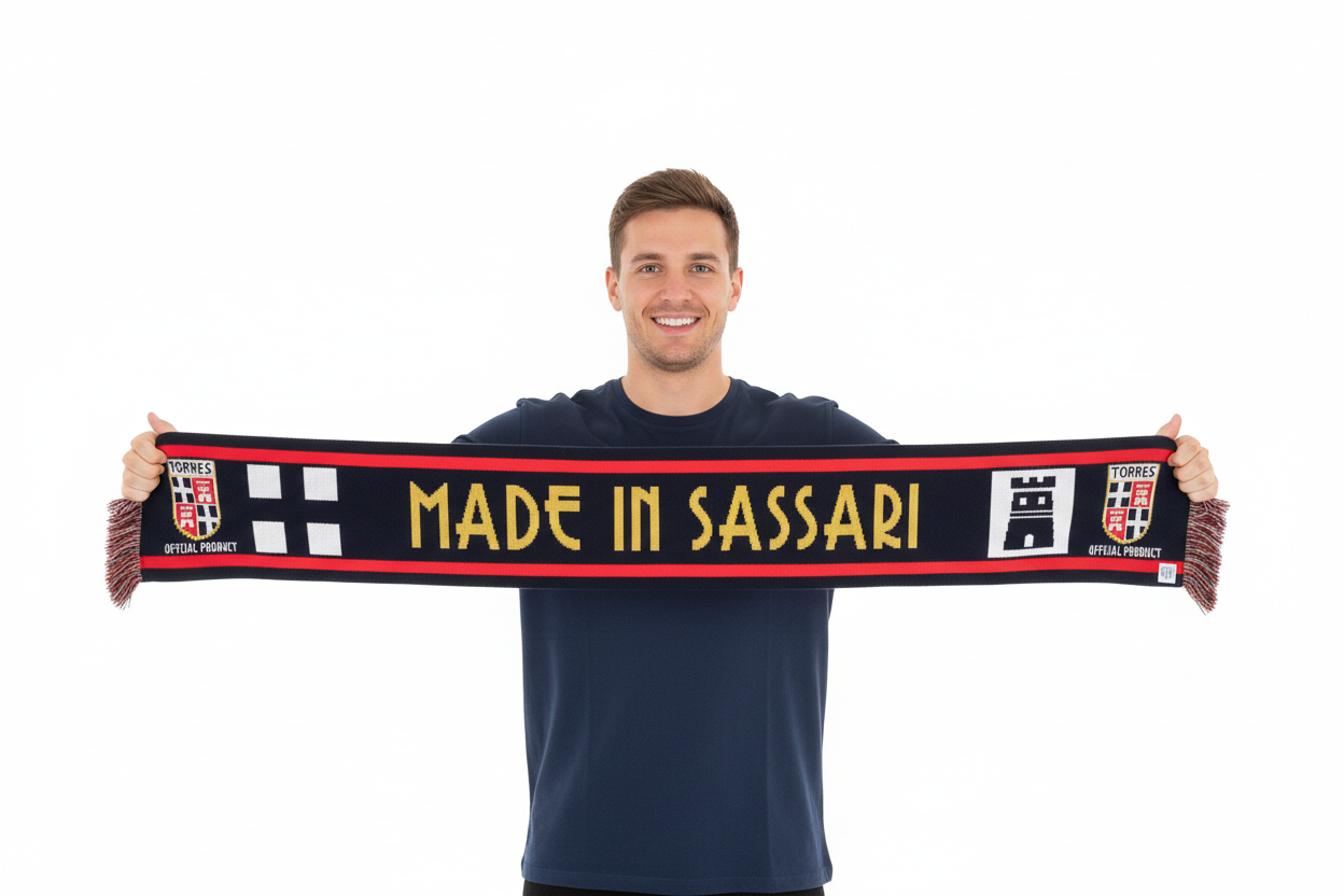 Modello caucasico con sciarpa Made in Sassari