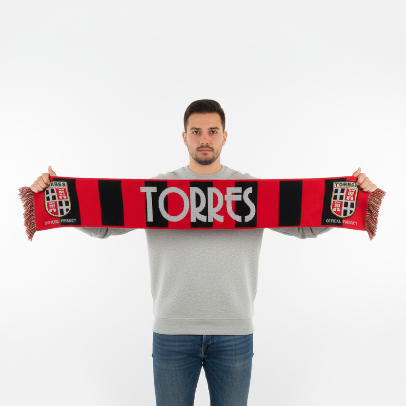 Modello con sciarpa Torres fedele all'originale
